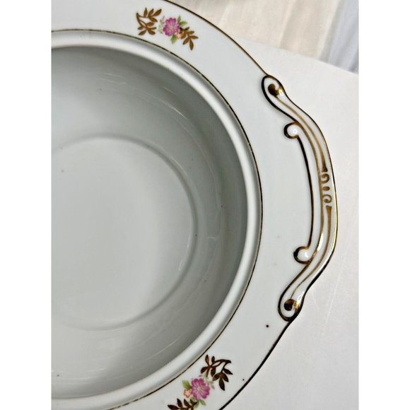 Maruichi China Serving Bowl Lid Set Rose Pattern Occupied Japan Replacement 40s - Picture 11 of 15